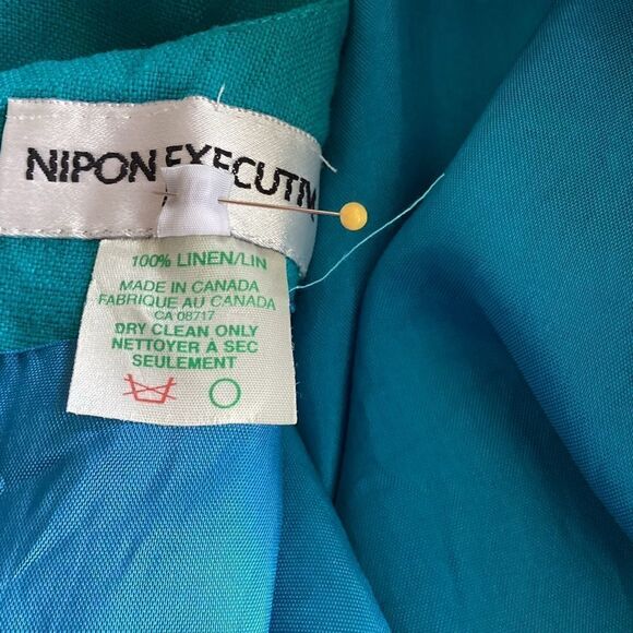 Vintage Nipon Executive size 16 linen dress. 0609 - Picture 8 of 9